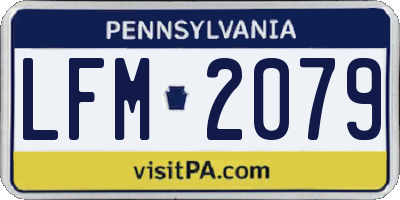 PA license plate LFM2079
