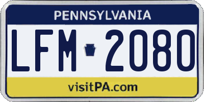 PA license plate LFM2080