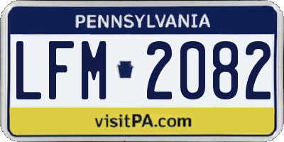 PA license plate LFM2082