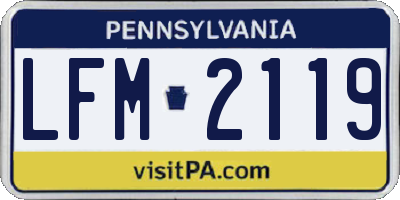 PA license plate LFM2119