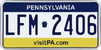 PA license plate LFM2406