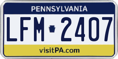 PA license plate LFM2407