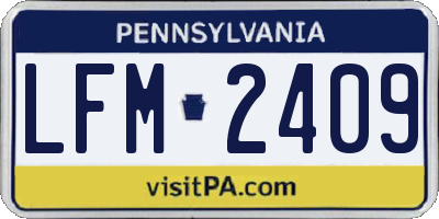 PA license plate LFM2409