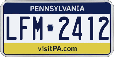 PA license plate LFM2412