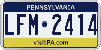PA license plate LFM2414