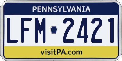 PA license plate LFM2421