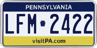 PA license plate LFM2422