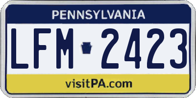 PA license plate LFM2423