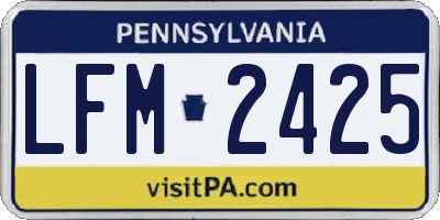PA license plate LFM2425