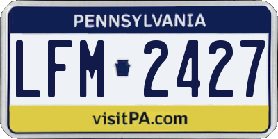 PA license plate LFM2427
