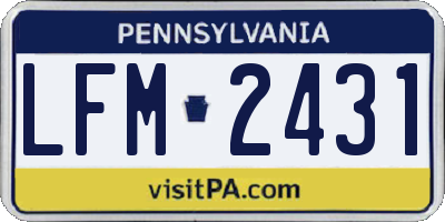 PA license plate LFM2431