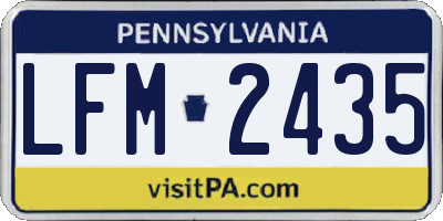 PA license plate LFM2435