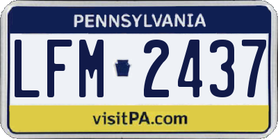 PA license plate LFM2437