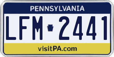 PA license plate LFM2441