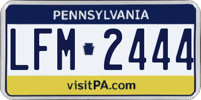 PA license plate LFM2444