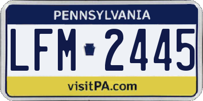PA license plate LFM2445