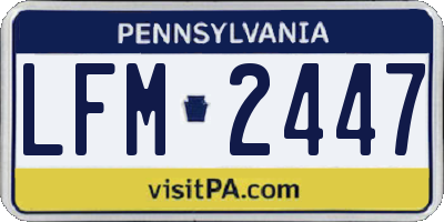 PA license plate LFM2447