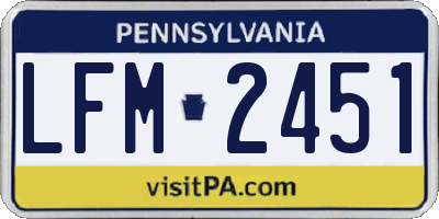 PA license plate LFM2451