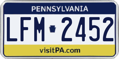PA license plate LFM2452