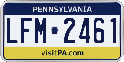 PA license plate LFM2461