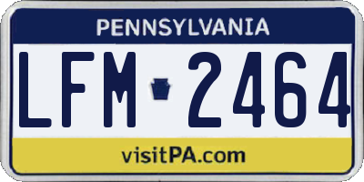 PA license plate LFM2464