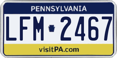 PA license plate LFM2467