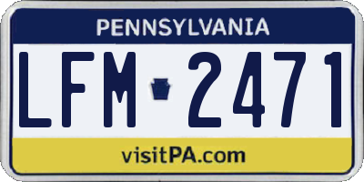 PA license plate LFM2471