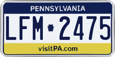 PA license plate LFM2475