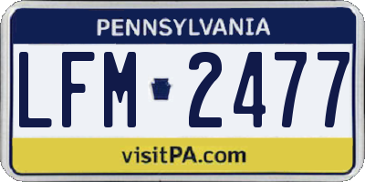 PA license plate LFM2477