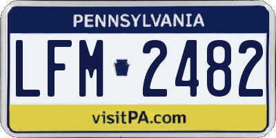 PA license plate LFM2482