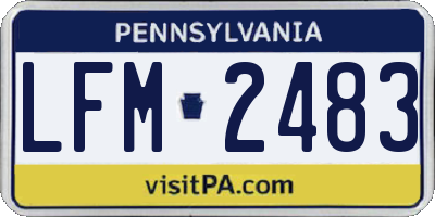 PA license plate LFM2483
