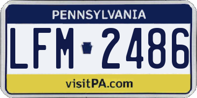 PA license plate LFM2486