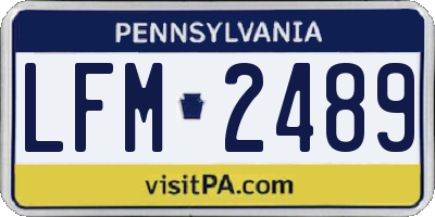 PA license plate LFM2489