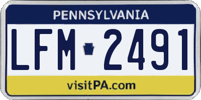 PA license plate LFM2491