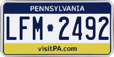 PA license plate LFM2492