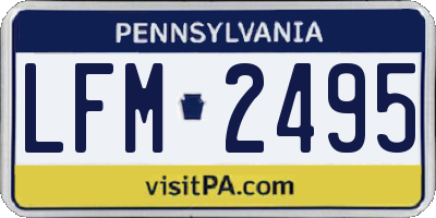 PA license plate LFM2495