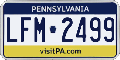 PA license plate LFM2499