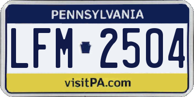 PA license plate LFM2504