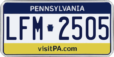 PA license plate LFM2505