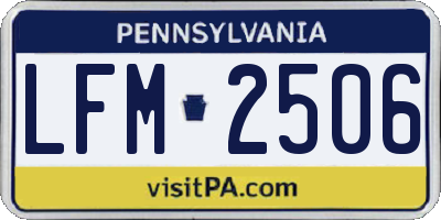PA license plate LFM2506