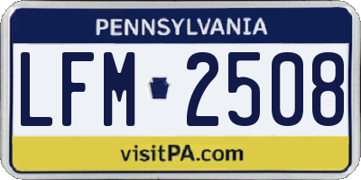 PA license plate LFM2508