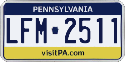 PA license plate LFM2511