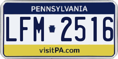 PA license plate LFM2516