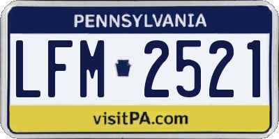 PA license plate LFM2521