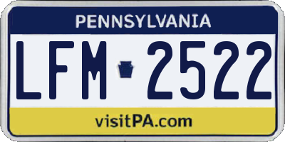 PA license plate LFM2522