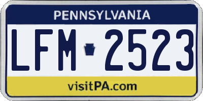 PA license plate LFM2523