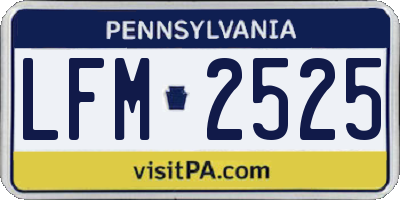 PA license plate LFM2525