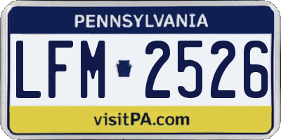 PA license plate LFM2526