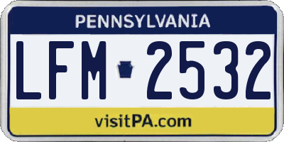 PA license plate LFM2532