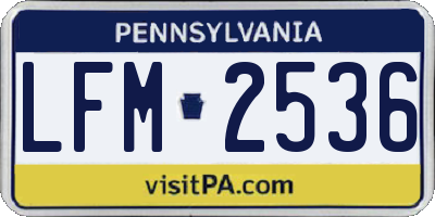 PA license plate LFM2536